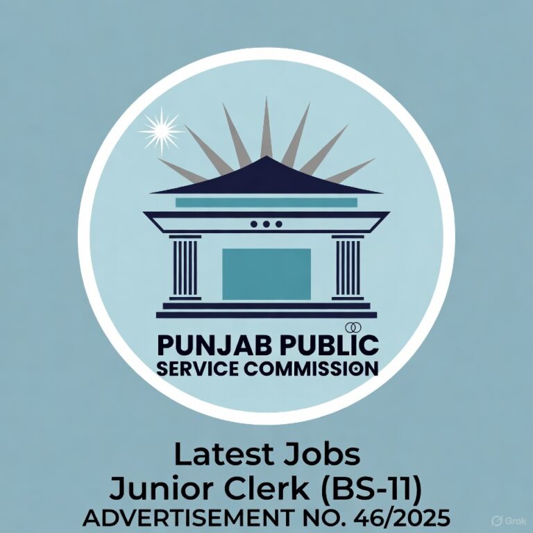 PPSC Junior Clerk (BS-11) Latest Jobs – Advertisement No. 46/2025