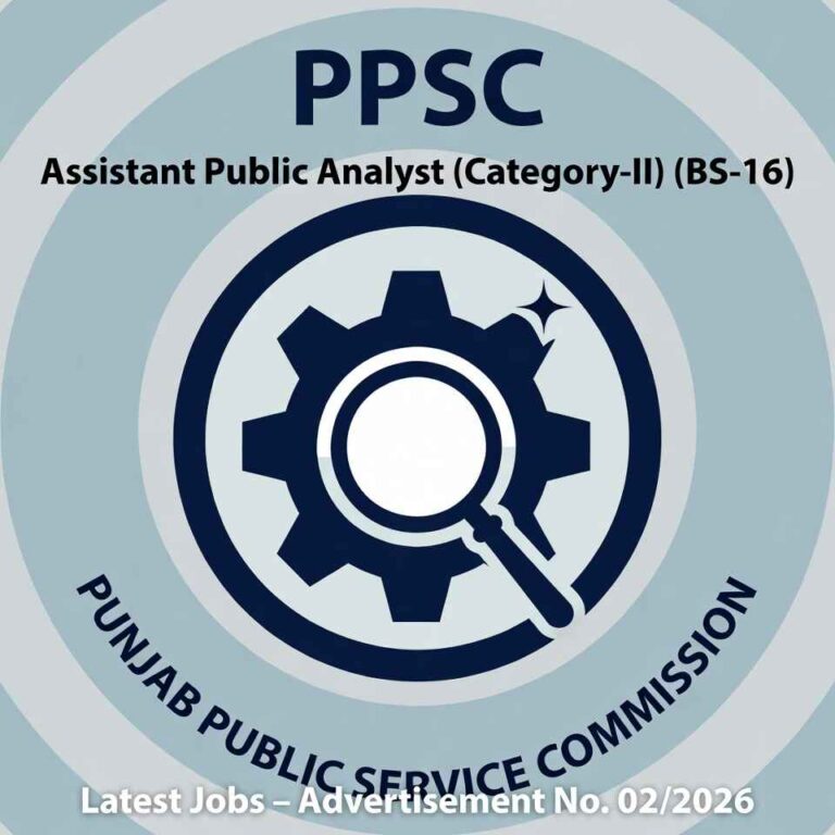 PPSC Assistant Public Analyst (Category-II) (BS-16) Latest Jobs – Advertisement No. 02/2026