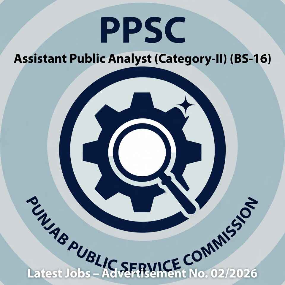 PPSC Assistant Public Analyst (Category-II) (BS-16) Latest Jobs – Advertisement No. 02/2026